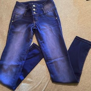 Lolo Jeans Denim Blue Woman size 1/2 Stretch Skinny Ankle